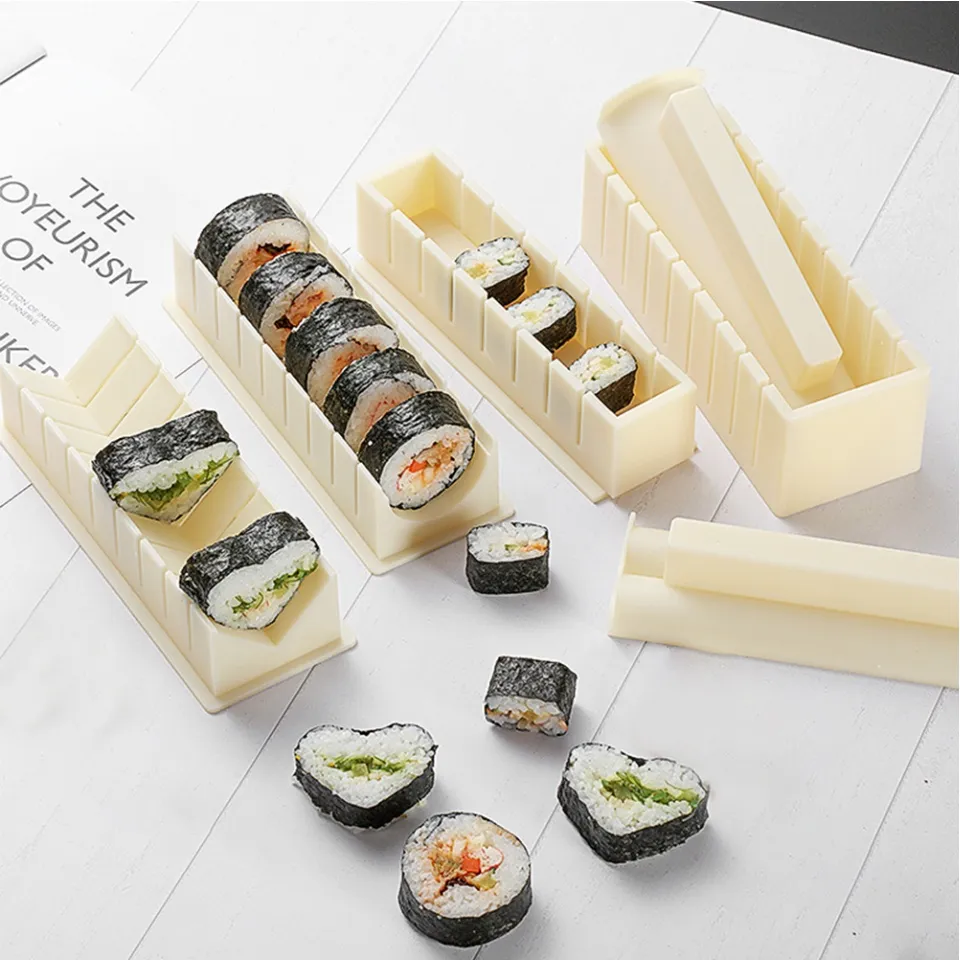 10Pcs/Set DIY Sushi Making Kit Roll Sushi Maker Rice Roll Mold