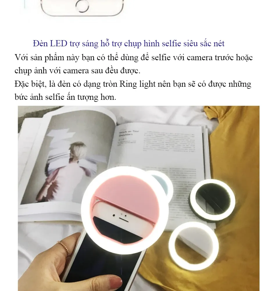 Đèn LED trợ sáng hỗ trợ chụp hình selfie siêu sắc nét | Lazada.vn