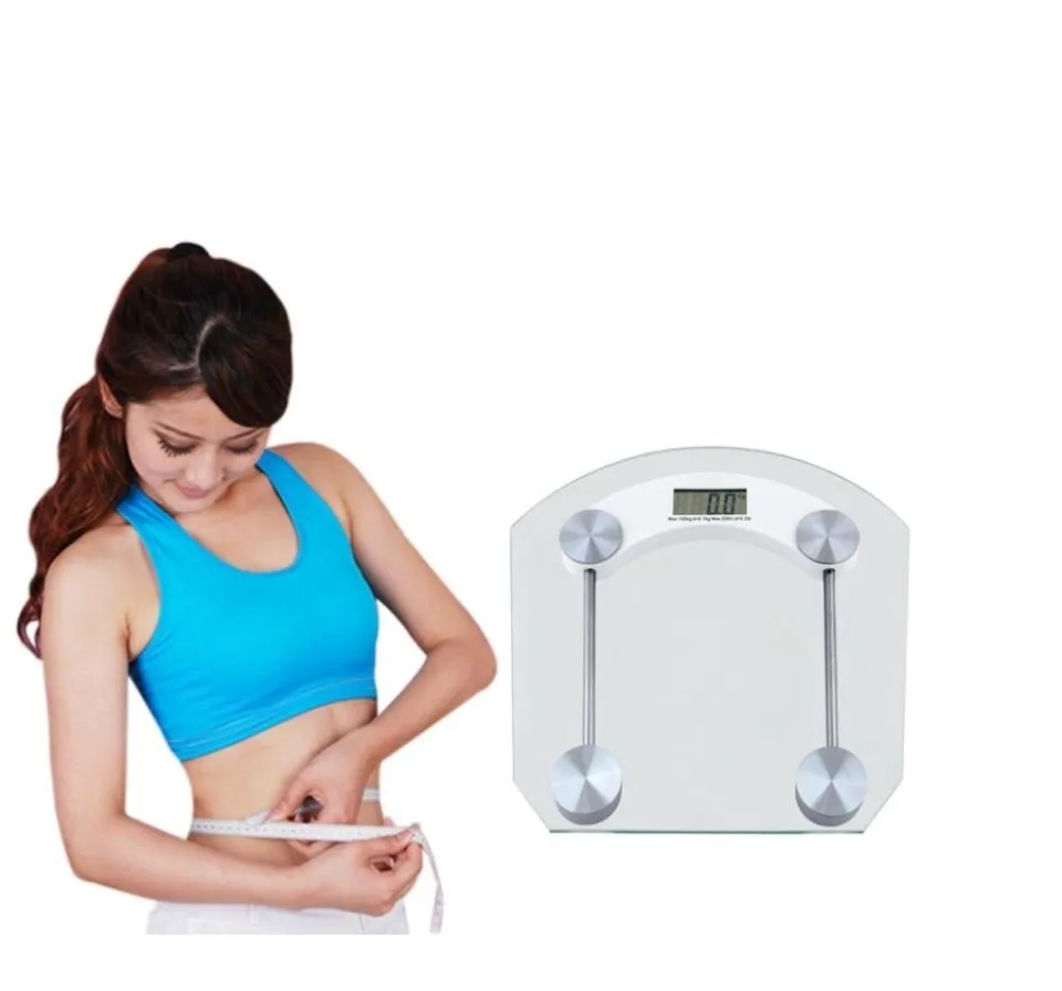 100% High Quality Digital Glass Personal Human Weighing Scale Digital LCD  Electronic Weighing Scale (SQUARE)