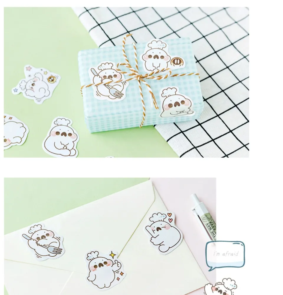 Sticker - Hộp 45 miếng dán sticker chủ đề Đầu Bếp Dễ Thương - Hình ...