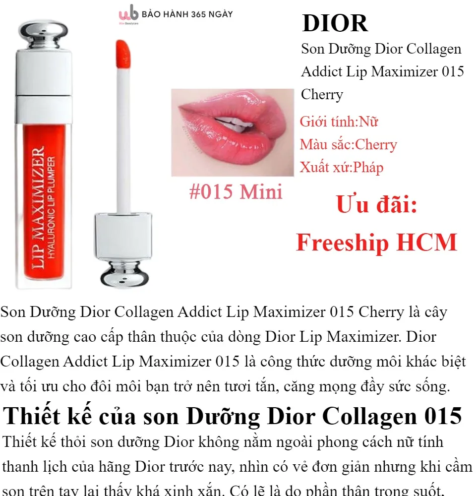 Son dưỡng Dior Addict Lip Maximizer 015 Đỏ Cherry