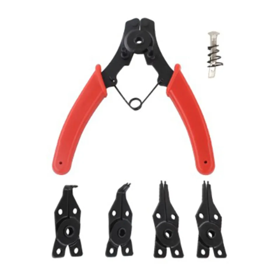 Deli 7 Inch Internal Professional External Straight Bent Circlip Snap Ring  Pliers Tools Accessory Set New