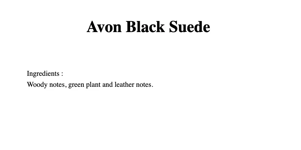 Avon Black Suede for Men Eau De Toilette Spray - 3.4  