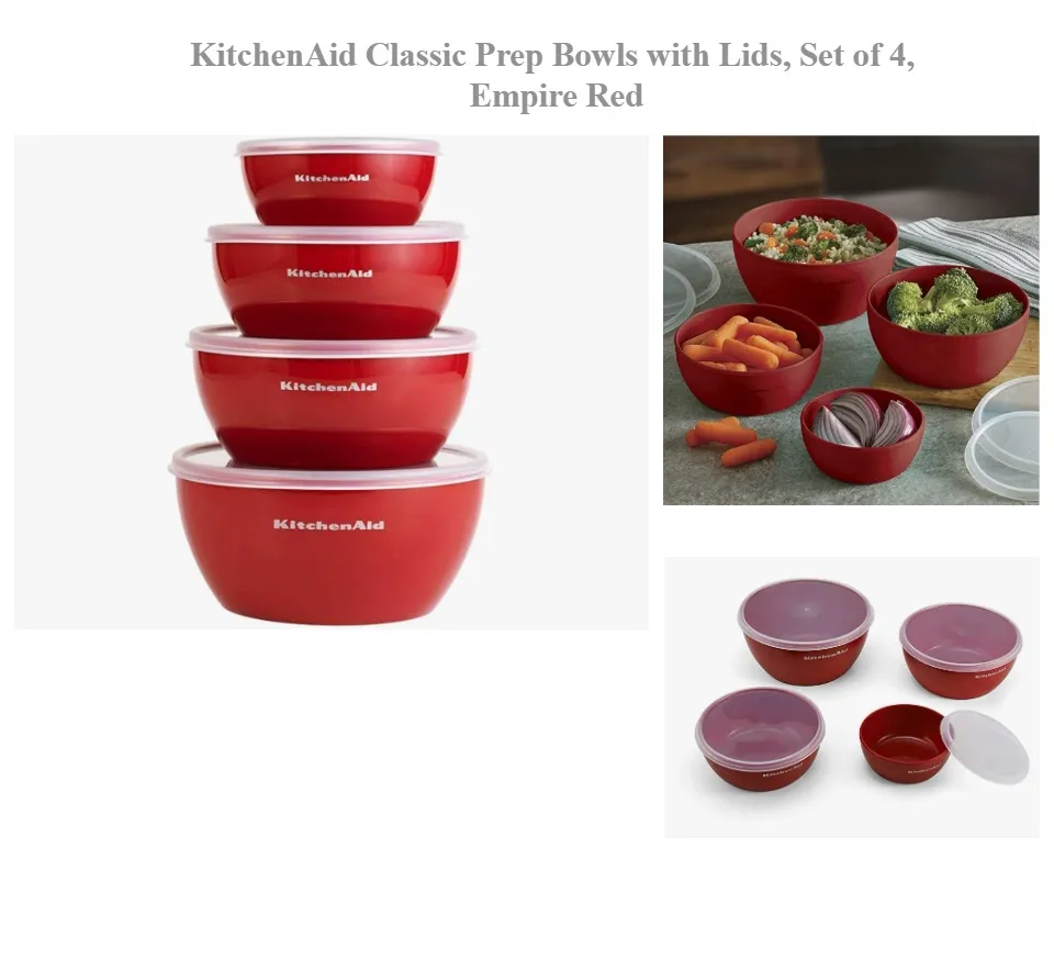 KitchenAid Set of 4 Prep Bowls with Lids Empire Red – KitchenAid Philippines