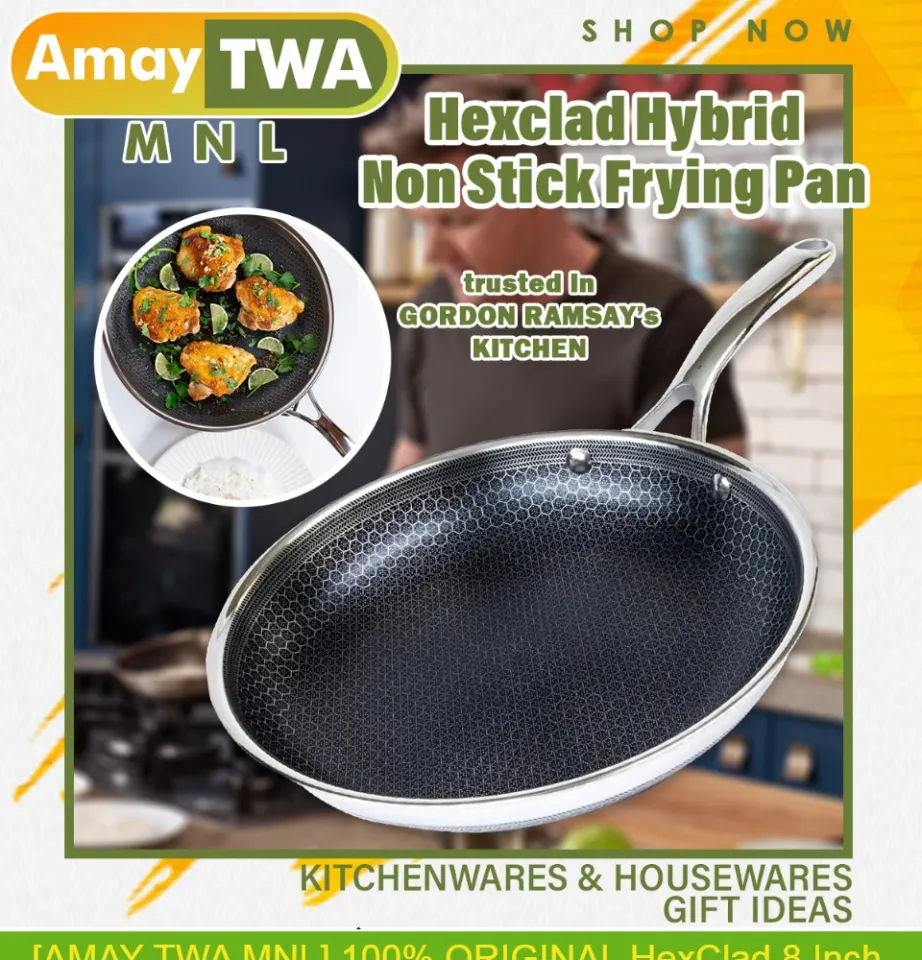 HexClad Hybrid Cookware 8 Inch Frying Pan with Cooking Lid, Stay-Cool  Handle
