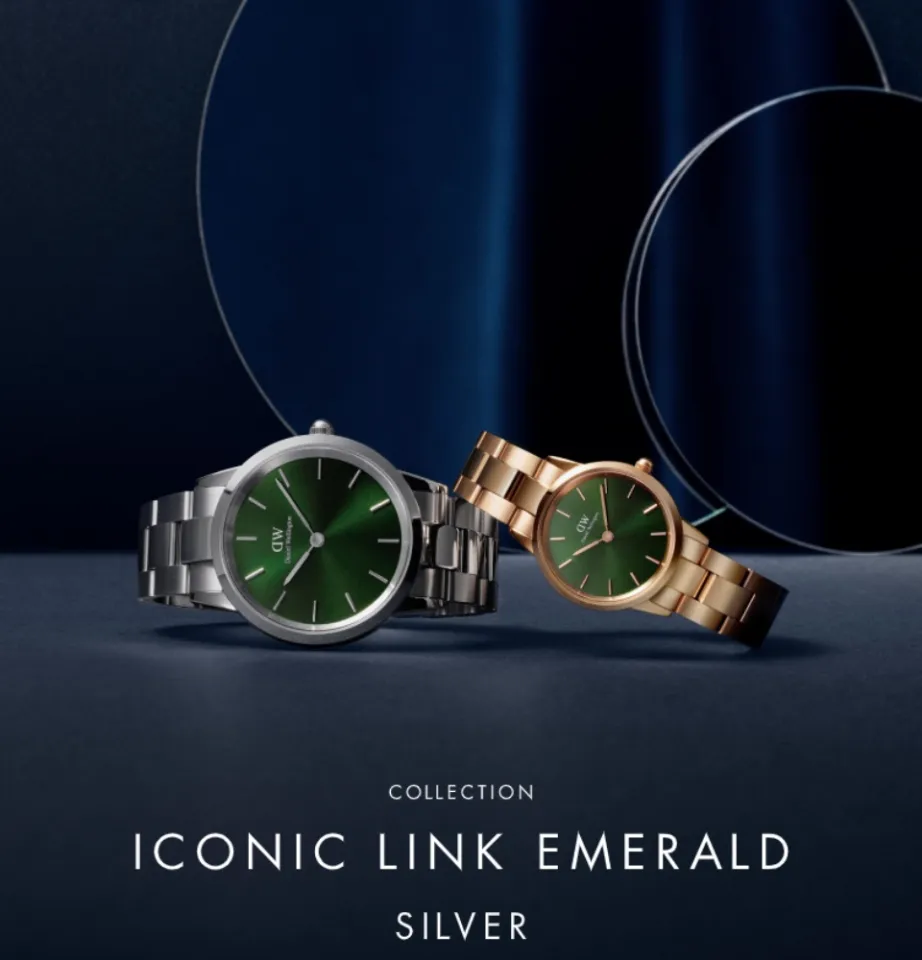 Daniel Wellington Iconic Link Emerald Watch 40mm Silver - Green