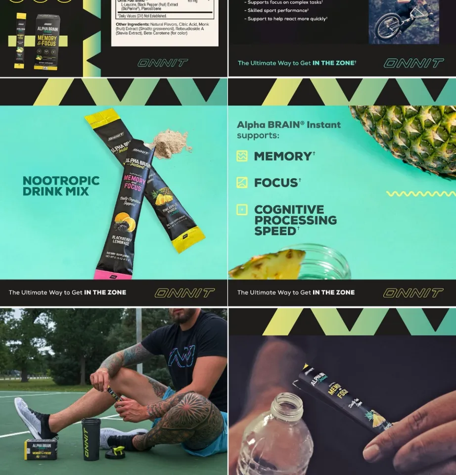 Onnit Blackberry Lemonade Memory & Focus Alpha Brain Instant Nootropic Brain Drink Mix - 0.16 oz