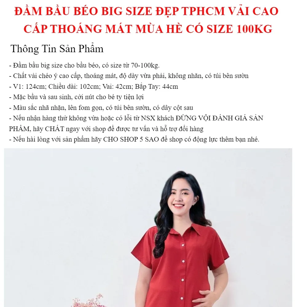 HANNA] Đầm bầu béo big size đẹp tphcm có size 100kg mặc bầu và sau ...