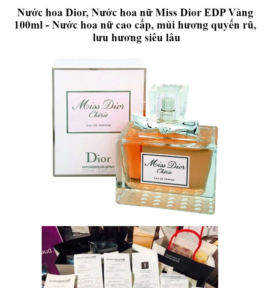 Nước hoa nữ Miss Dior EDP Vàng 100ml  Set quà tặng cao cấp  Lazadavn