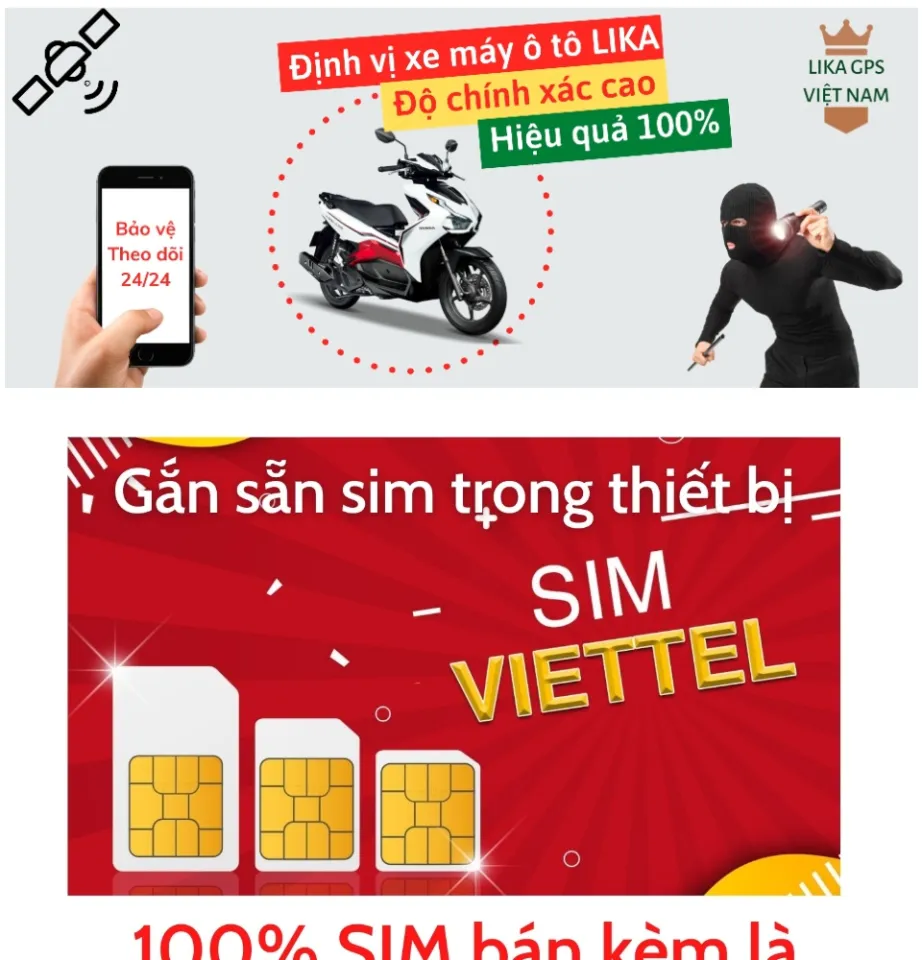Thiết Bị Định Vị Chống Trộm Xe Máy Lika L5 App Vĩnh Viễn + Tặng Sim Data  Viettel 1 Năm | Lazada.Vn