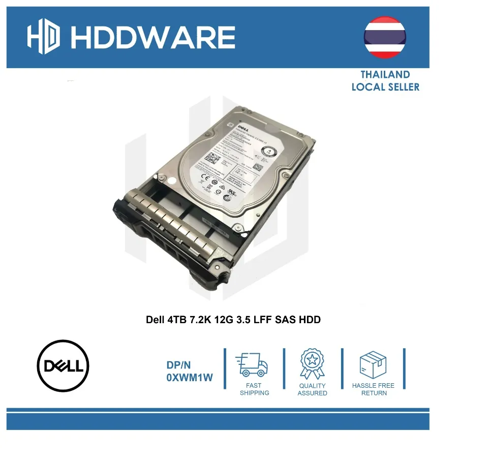 Dell 4TB 7.2K 12G 3.5 LFF SAS HDD // 0XWM1W // ST4000NM0005