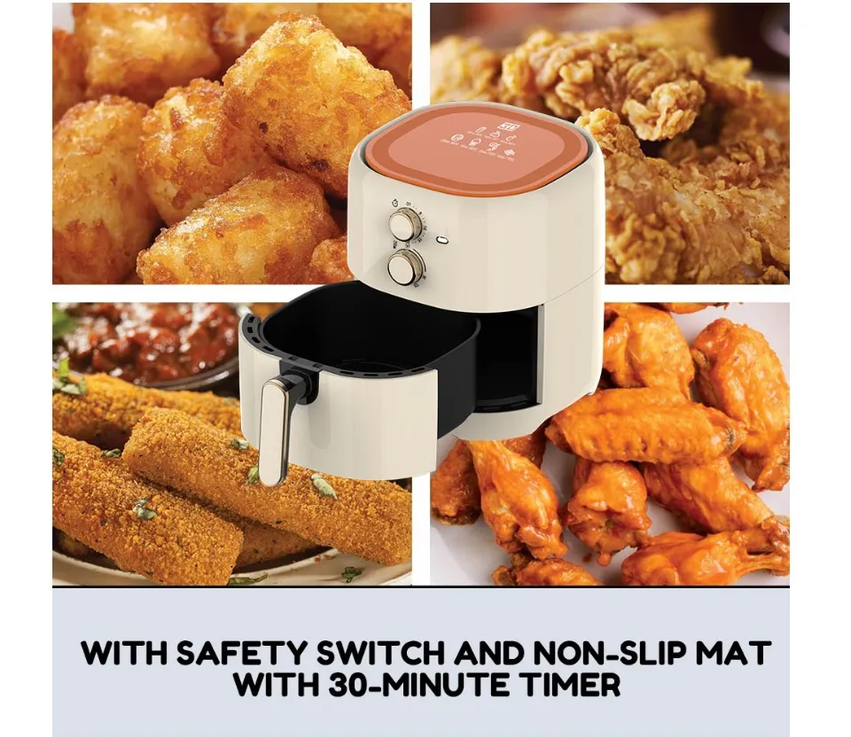 3D AF-4LM 4 Liters Non-stick Air Fryer Cream White - Ansons