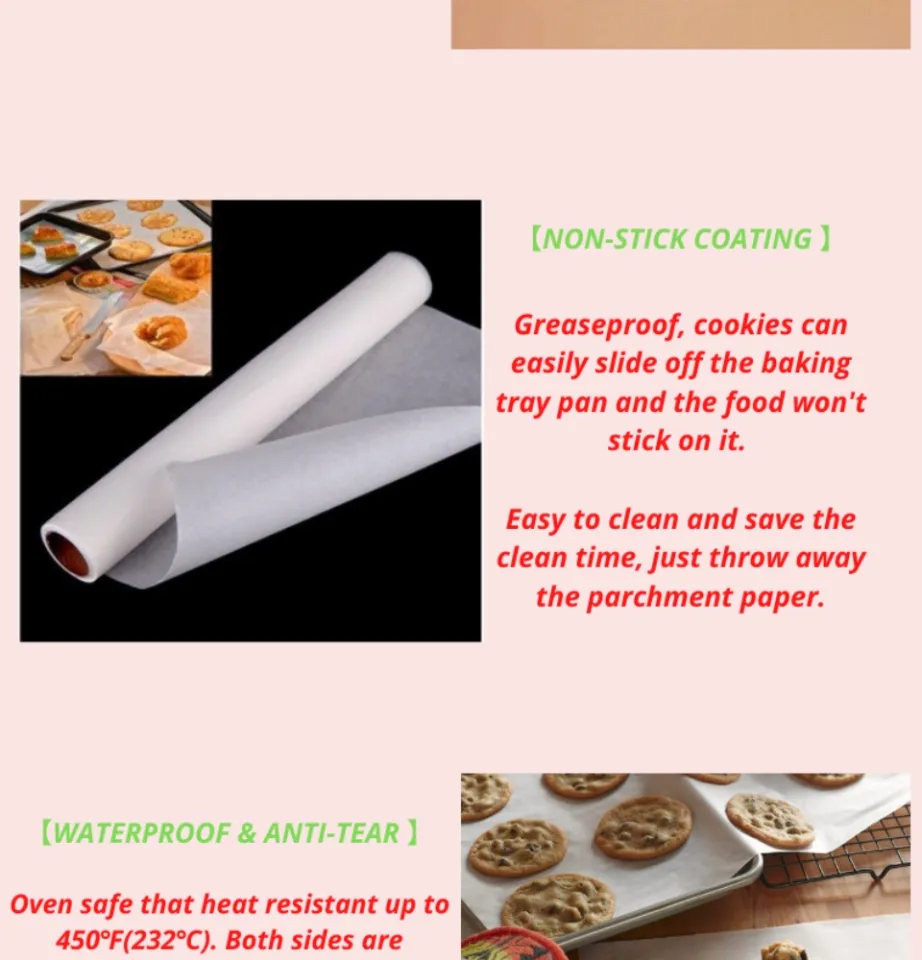 Frehsky kitchen gadgets 5M Baking Paper Parchment Paper Rectangle Baking  Sheets for Bakery BBQ Party 