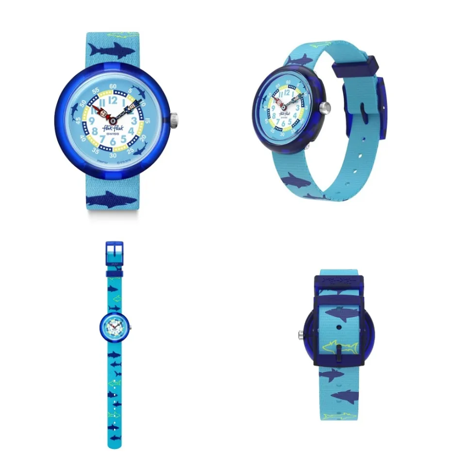 Flik Flak Sharkasm FBNP157 Blue Fabric Strap Kids Watch Lazada