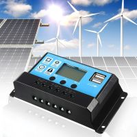 เครื่องควบคุมแผงโซล่าเซลล์ 10A/20A/30A/40A/50A/60A 12V/24V LCD Display PWM Solar Panel Regulator Charge 2 usb Solarx