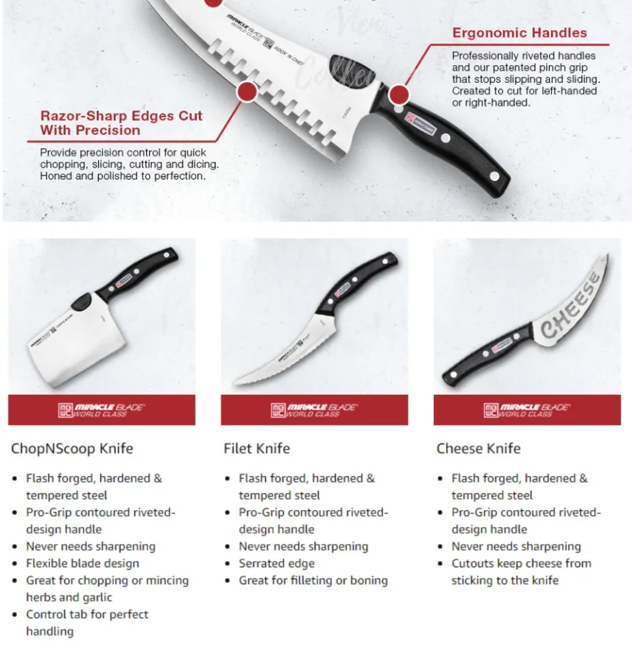 Miracle Blade IV World Class Professional Series 13 Piece Chef's Knife  Collection - Ergonomic and Versatile Flash Forged Blades