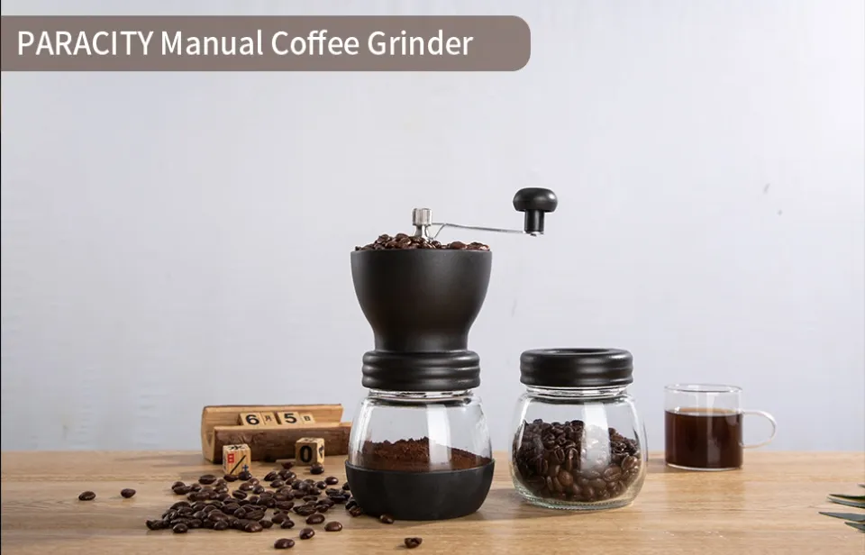 Manual Coffee Bean Grinder - 2 Glass Jars 11oz each