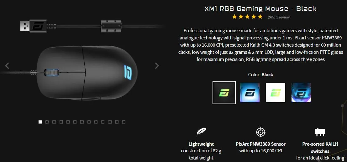 Endgame Gear Xm1 Rgb Gaming Mouse 4 Color Options Lazada Singapore