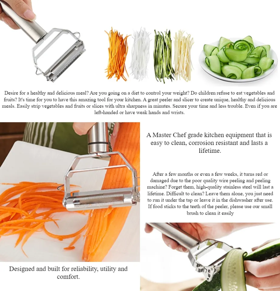 Stainless Steel Multi-function Vegetable Peeler&ampJulienne Cutter