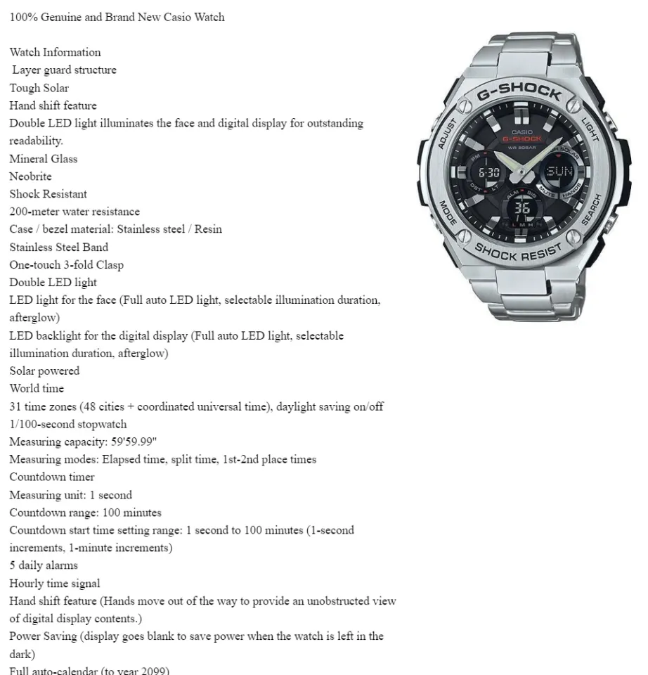 Casio hot sale gst s110d