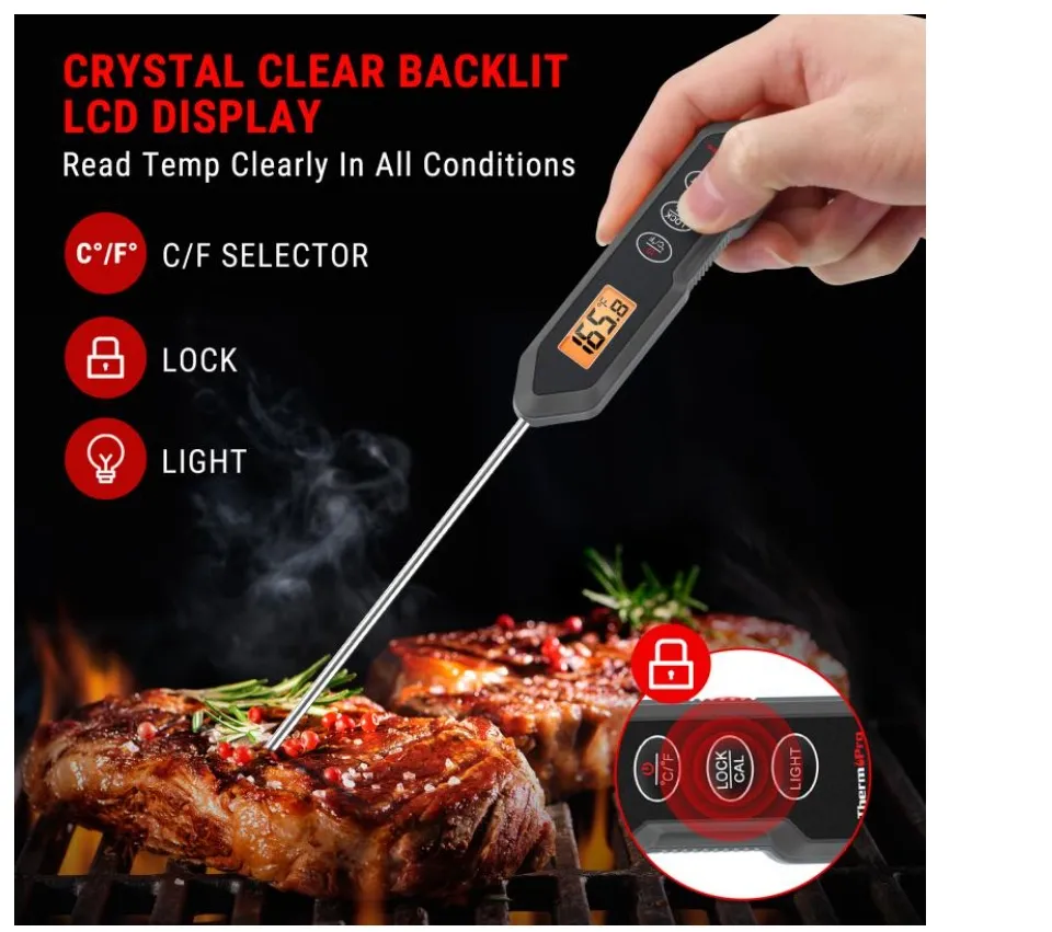 Thermopro Tp15hw Waterproof Digital Instant Read Meat Thermometer