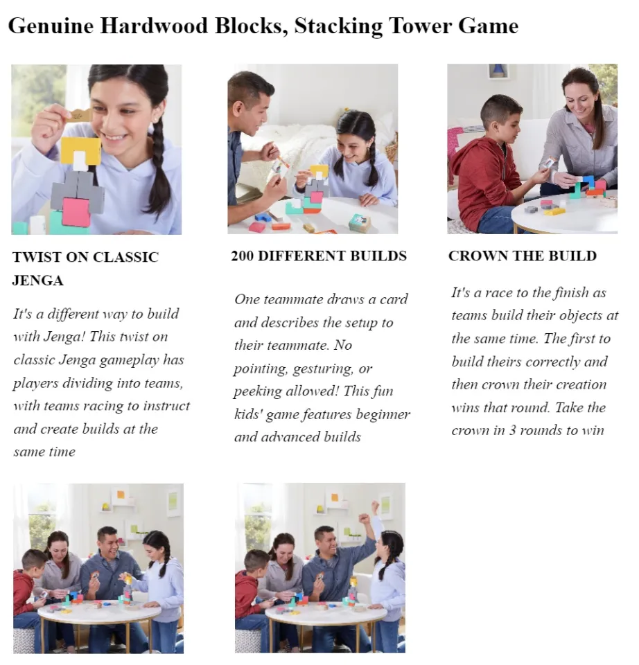 Jenga Maker, Genuine Blocks, Stacking Tower Game, Game for Kids Ages 8 and  Up, Game for 2-6 Players - Hasbro Games