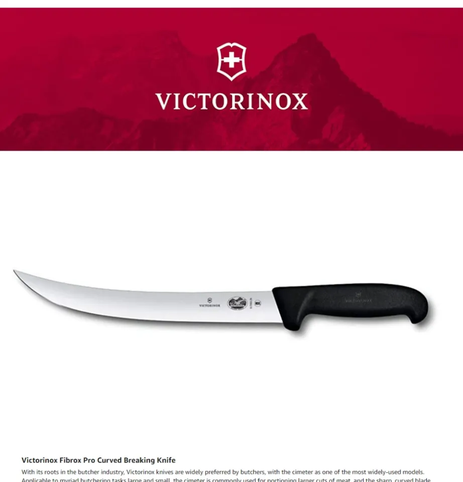 Victorinox 10 inch Cimeter Knife - Red Fibrox Handle