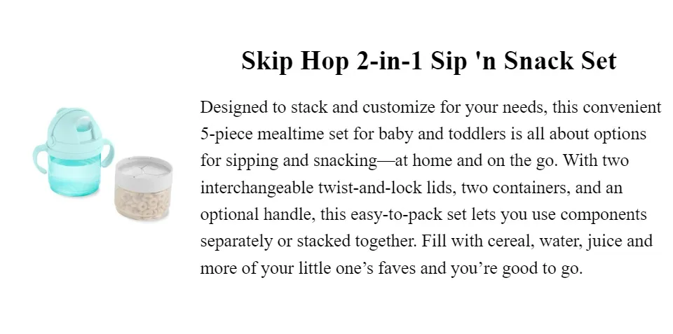 SkipHop - Sip'N Snack 2-In-1 Set