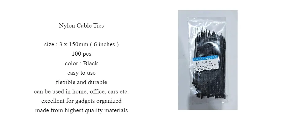 Nylon Cable Ties 6 Inches 3 X 150 Mm 100pcs Per Pack Black Lazada Ph