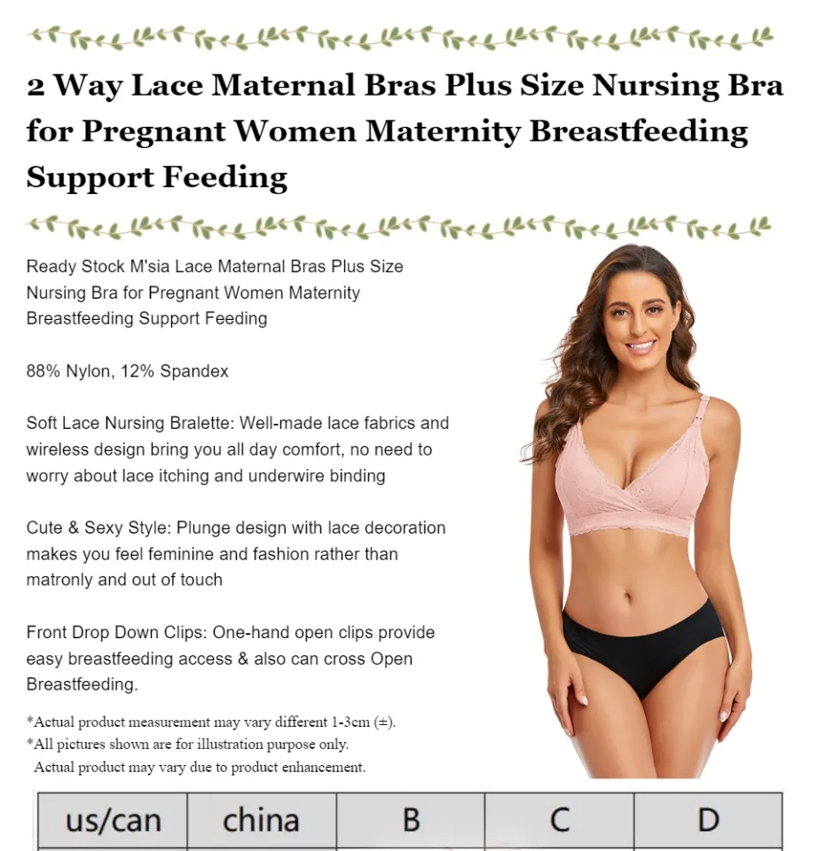 Lace Maternal Bras Plus Size nursing bra, maternity bra, for Pregnant  Women Maternity Breastfeeding Support Feeding