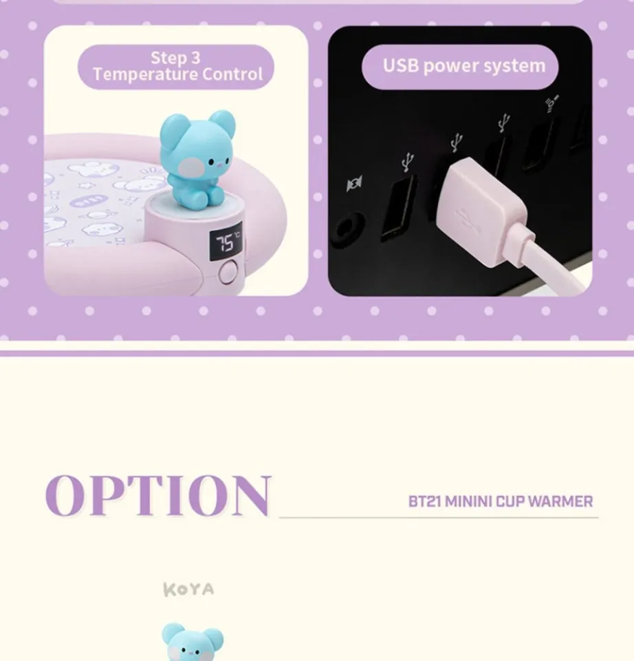 BT21 minini Cup Warmer/ 3 Step Temperature Control/ Tea Mug Cup