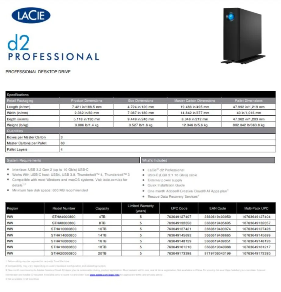 LaCie 10TB d2 Professional Desktop 美品-