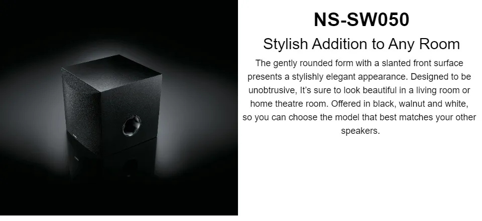 Yamaha NS-SW050 Compact Subwoofer with high performance bass