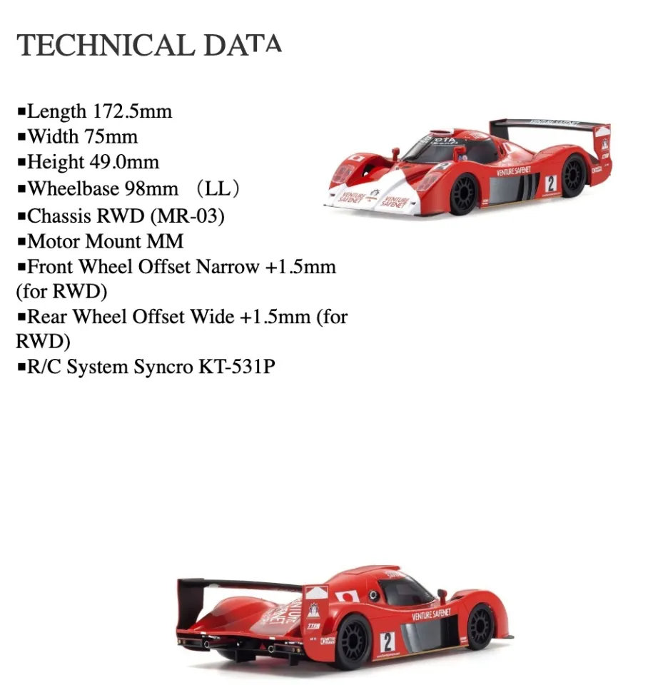 KYOSHO MINI-Z RWD Series Ready Set Toyota GT-One TS020 No.2