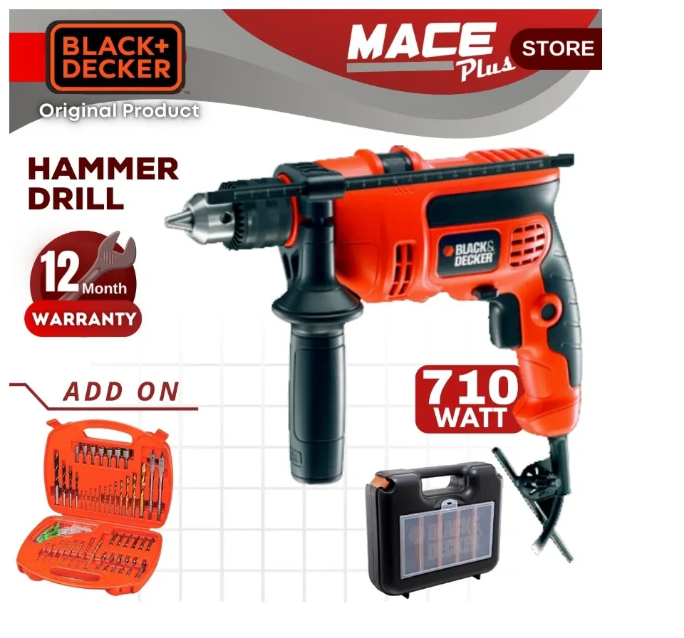 BLACK & DECKER KR704REK Hammer Drill Kit Box 710w