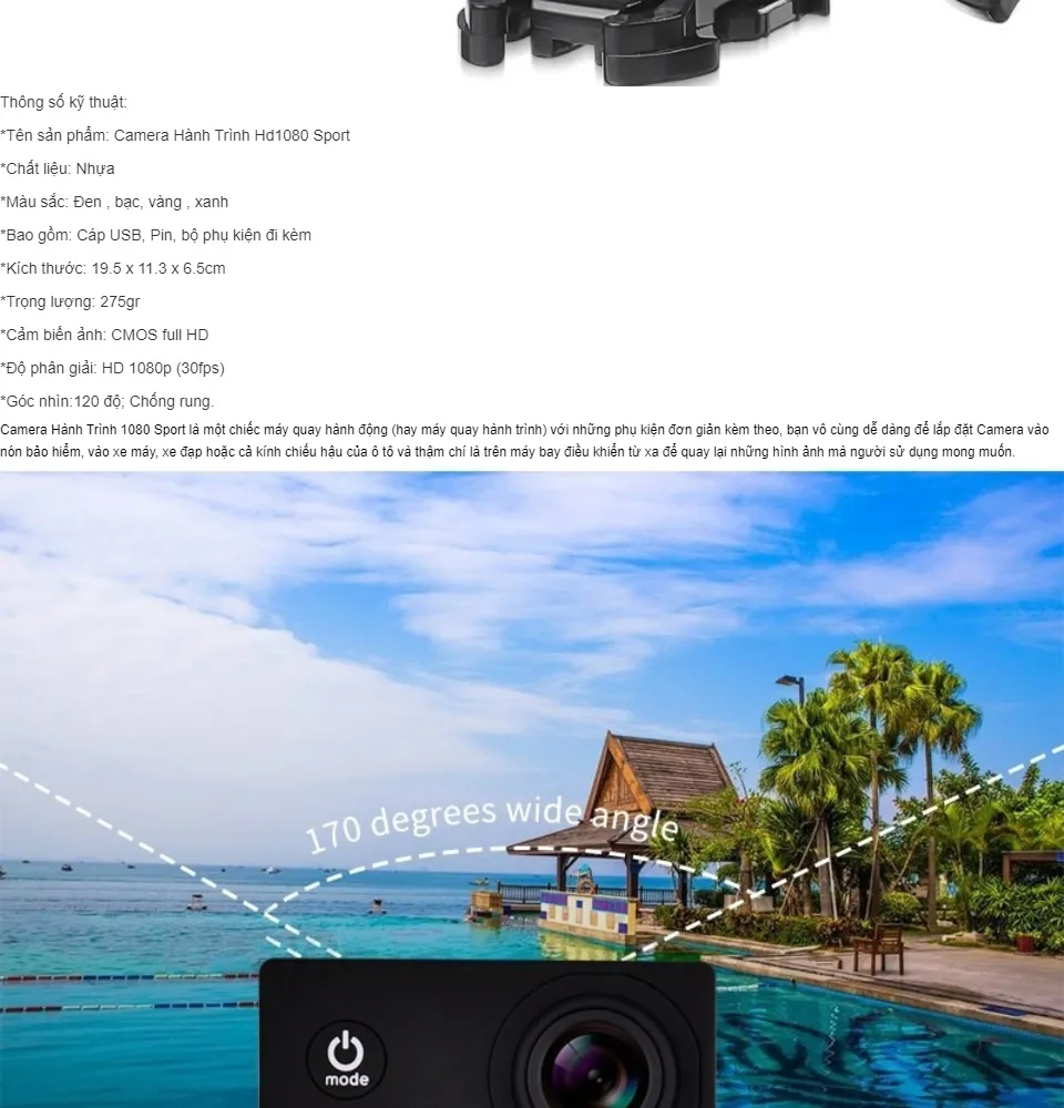 Mẫu mới 2022] Camera hành trình xe máy 4K Sports Ultra HD kết nối ...