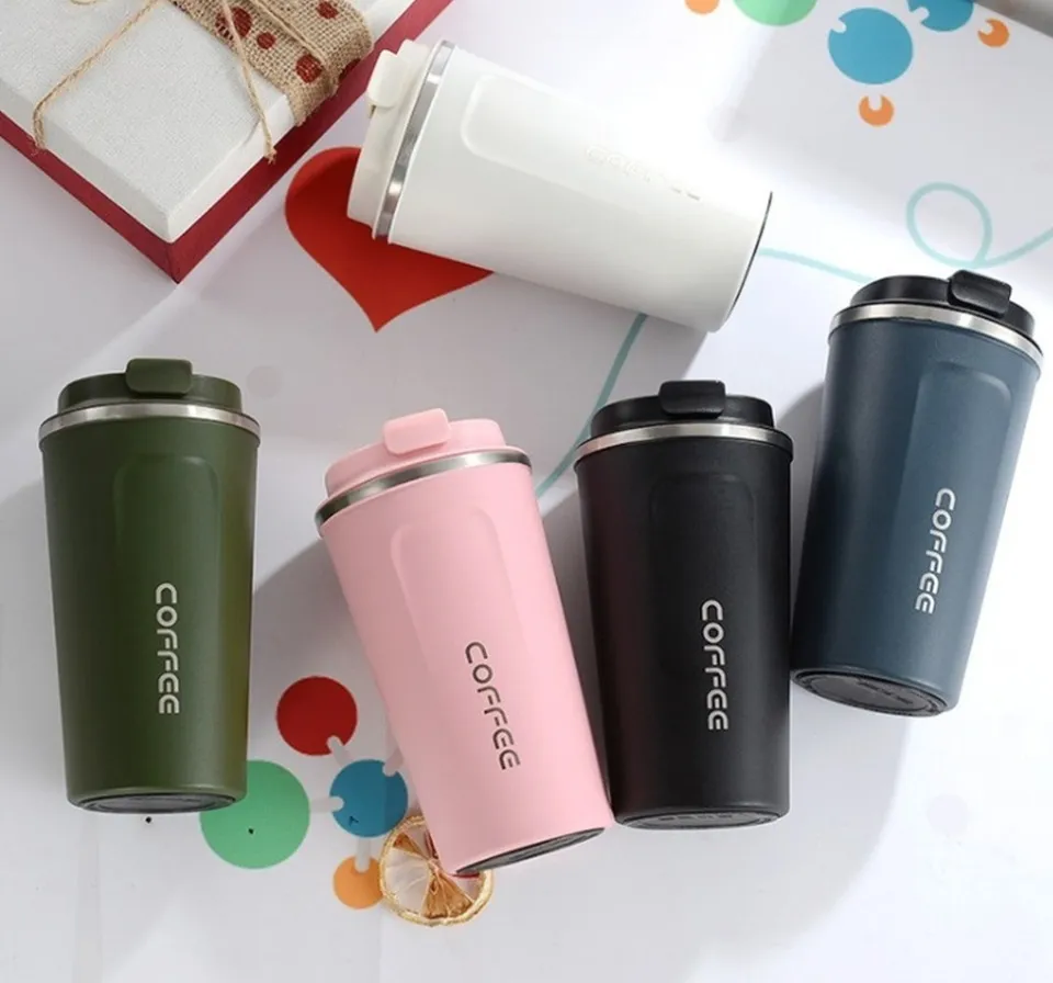 1pc 304 Stainless Steel Double Walled Vacuum Insulated Coffee Cup, 510ml  Portable Leak-proof Mug For Adults