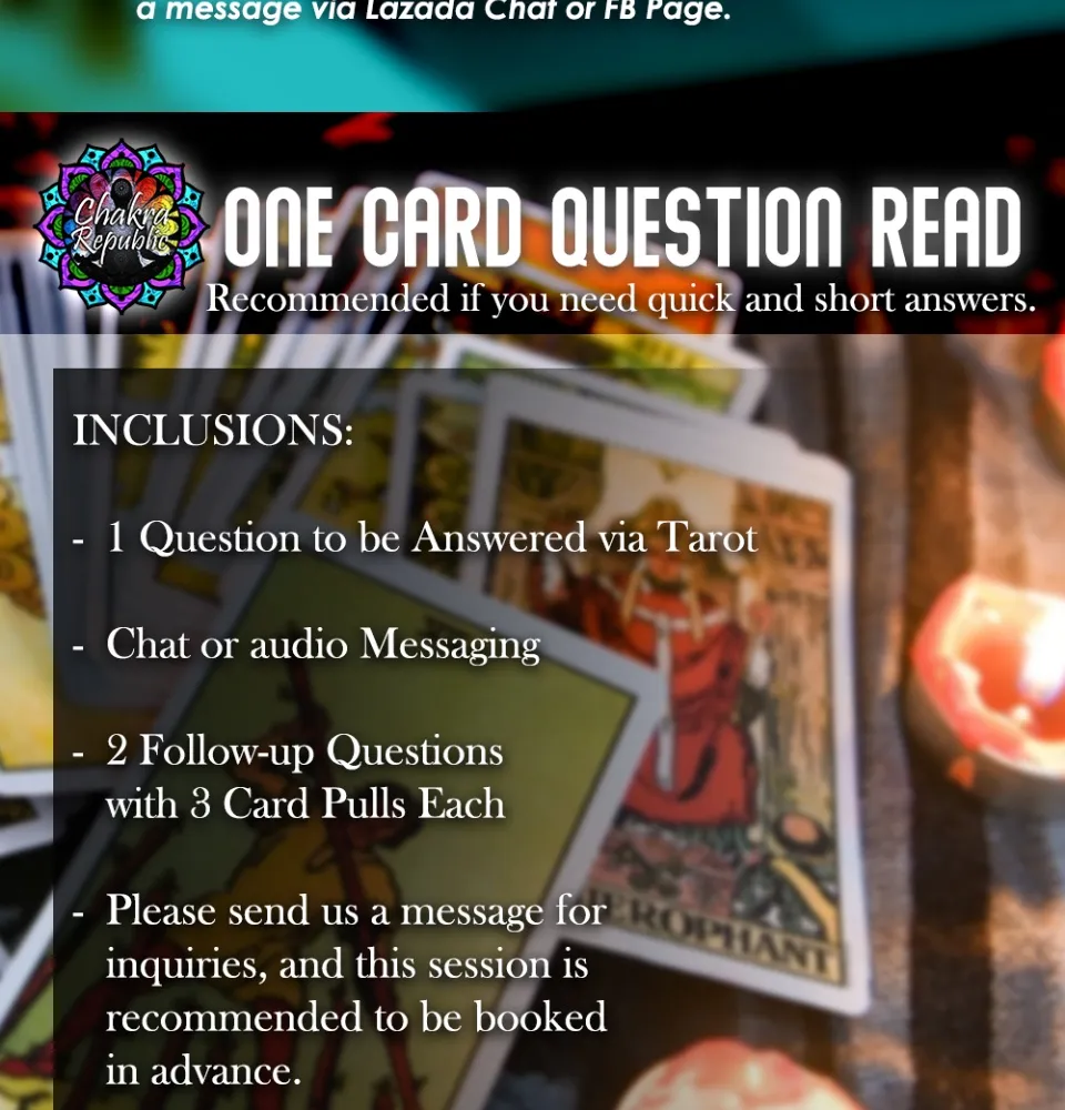 One Card Question Read- Personalized In-Depth Tarot Reading - Reading, Interpretation and - Digital Service - Chakra | PH