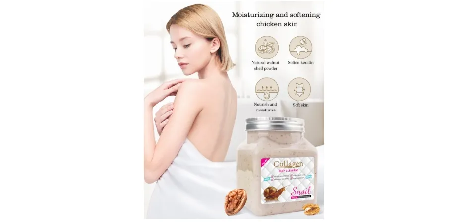 CRÈME EXFOLIANTE POUR LE CORPS AU COLLAGÈNE À L'ESCARGOT (500ML) *SG VENDEUR ET LIVRAISON RAPIDE* RENOUVELLEMENT ET DÉTOXIFICATION DE LA PEAU *LISSAGE ET ADOUCISSEMENT* EXFOLIANT POUR LE CORPS ET GEL PEELING *SÉCURITAIRE ET DOUX* BLANCHIMENT ET ÉCLAIRCISSANT *CONVIENT AUX PEAU SÈCHE RUGUEUSE ET DÉMANGEAISONS* POUR HOMMES ET FEMMES - MEILLEURE BEAUTÉ