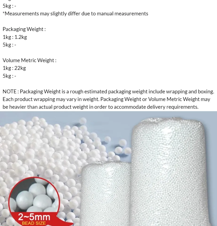 idrop [ 1KG / 5KG ] Bean Bag Lightweight Polyfoam Foam Refill Beads [ 2~5mm  Bead Size ]