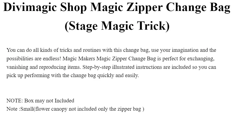 Magic Makers Magic Zipper Change Bag Magic Trick - Blue Bag