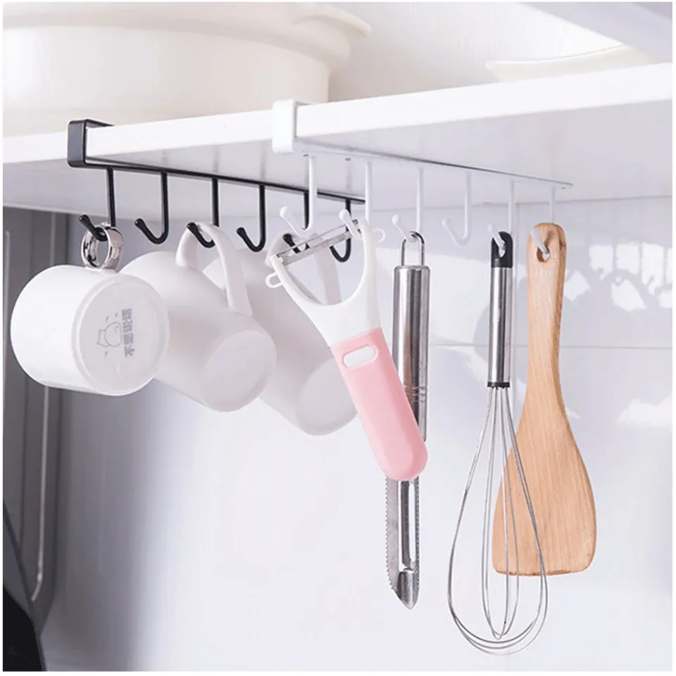 1pc Iron Storage Rack, Multifunctional Kitchen Wall-mounted Shelf