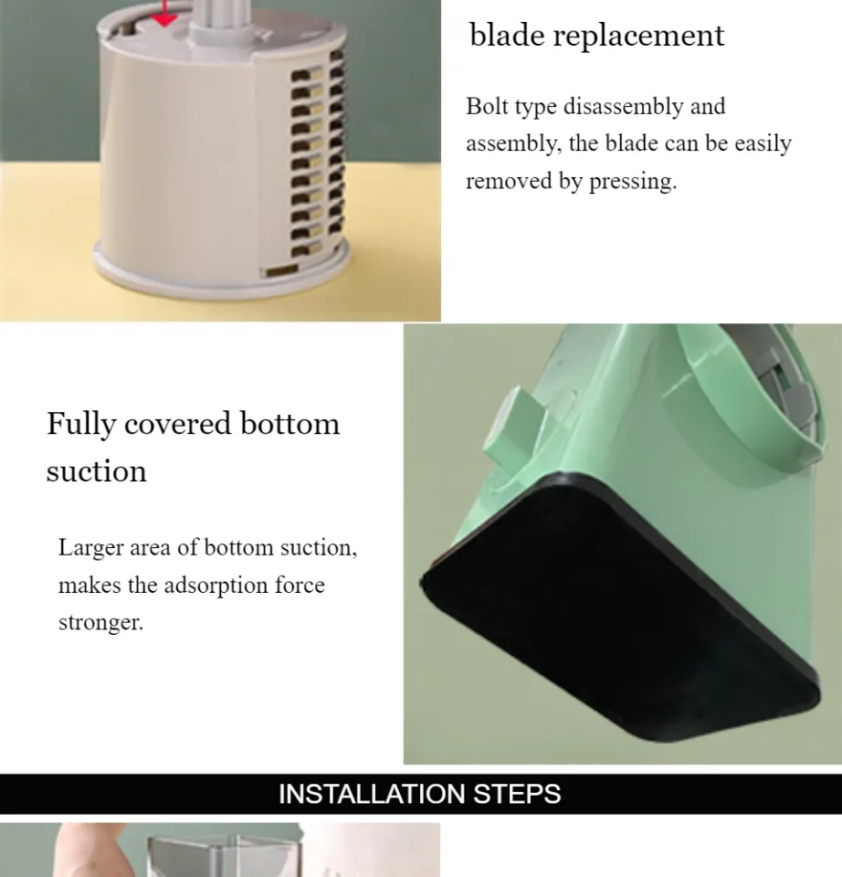 Manual Rotary Cheese Grater Shredder with Wider Hopper 3 Interchangeable  Blades Round Mandolin Drum Slicer Julienne Grinder for Cheese, Vegetables