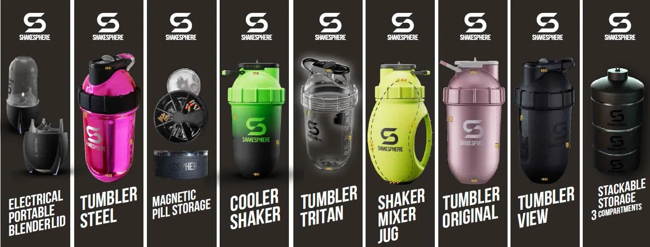 Shakesphere Tumbler Cooler Shaker - Protein Shaker Bottle And