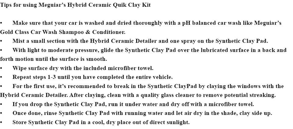 Meguiar's G200200 Hybrid Ceramic Quik Clay Kit