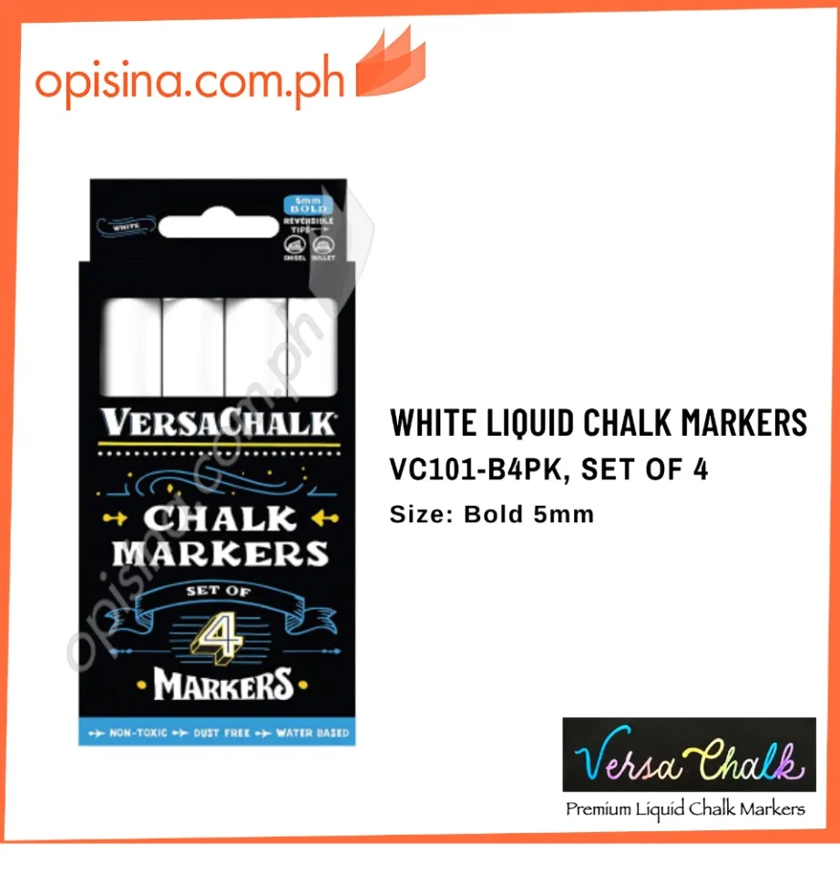 VersaChalk White Liquid Chalk Markers for Chalkboard, Set of 2, 3mm and 5mm  Tips Combo Set