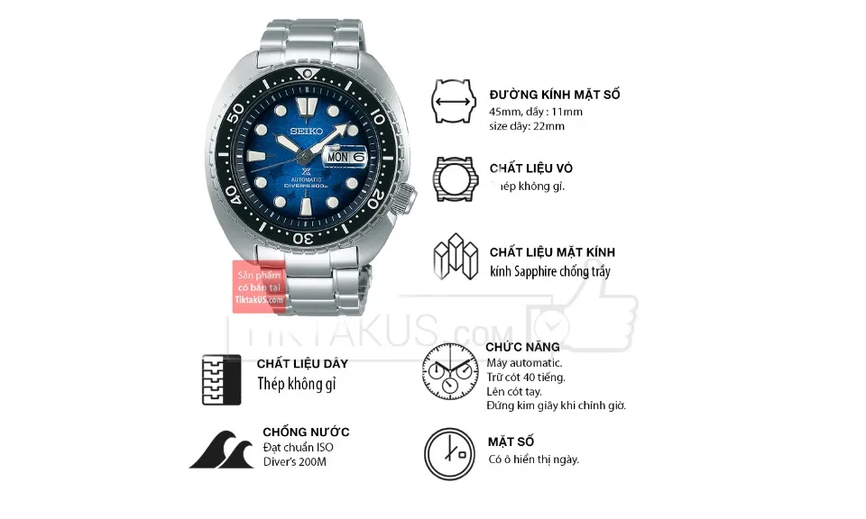 Đồng hồ thợ lặn SEIKO SRPE39K1 2020 King Turtle Manta Ray PROSPEX save the  ocean Special