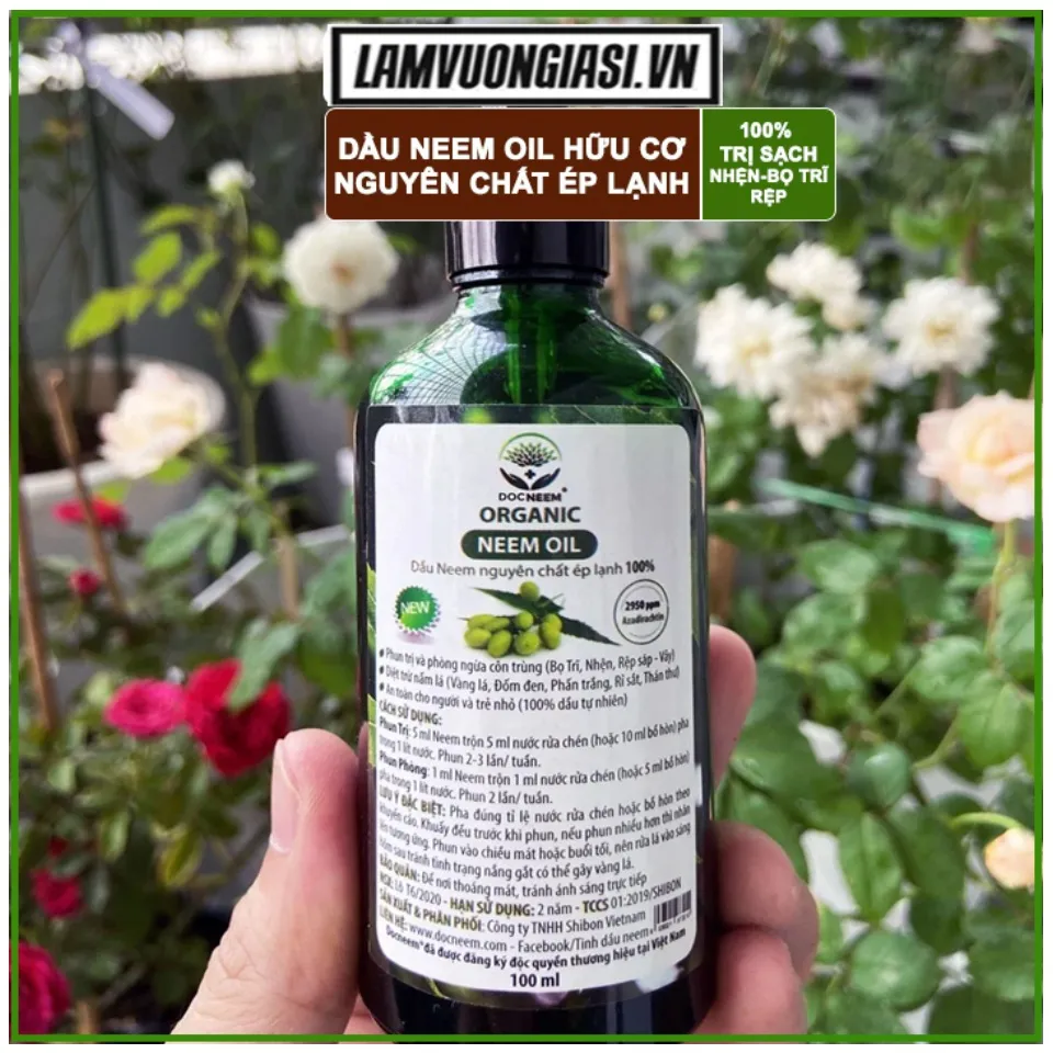 Dầu neem oil DOCNEEM 50ml hữu cơ phòng trừ sâu bệnh hoa hồng, phong lan, cây cảnh, nguyên chất ép lạnh Dầu neem oil DOCNEEM 50ml hữu cơ phòng trừ sâu bệnh hoa hồng, phong lan, cây cảnh, nguyên chất ép lạnh