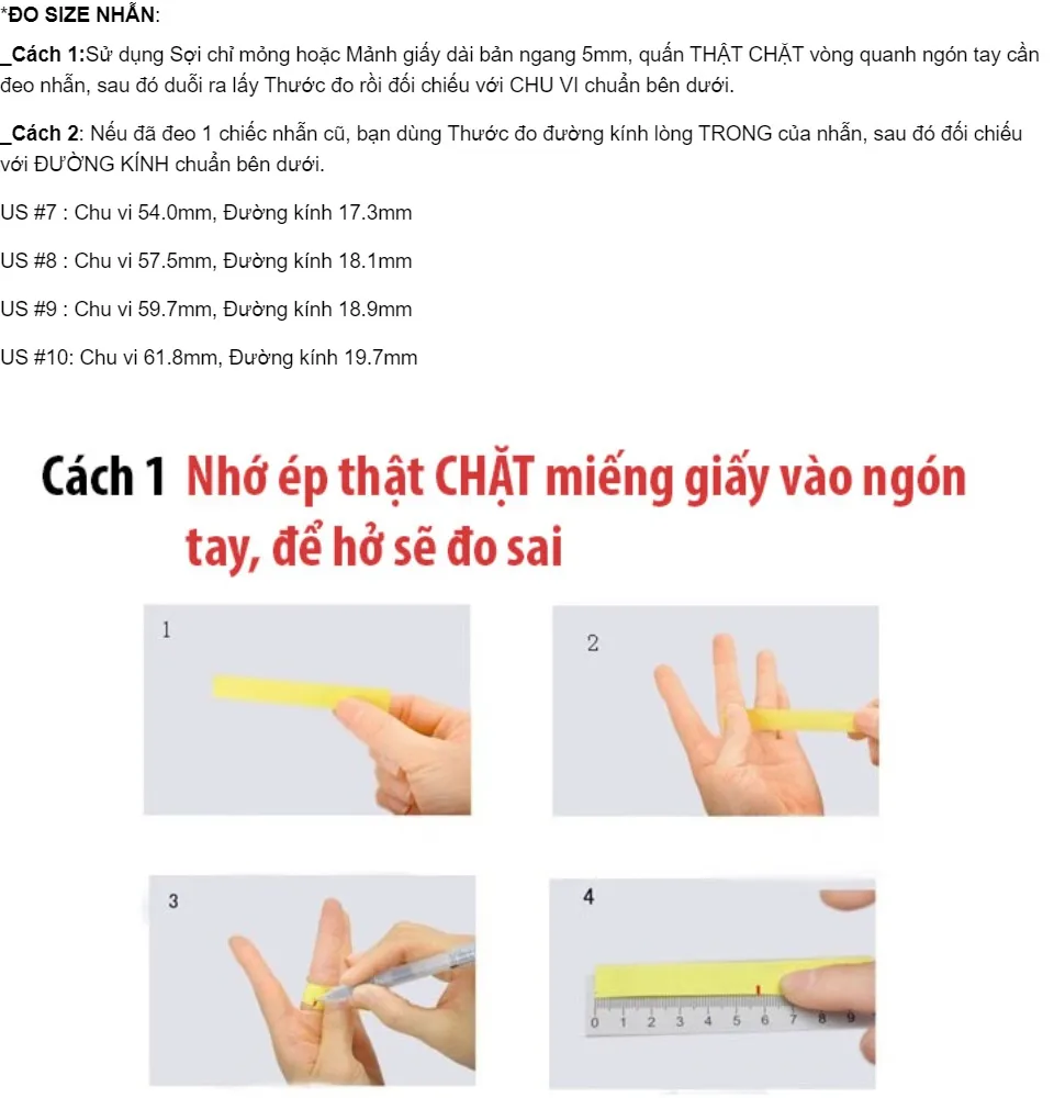 Xâu ni đo nhẫn dụng cụ đo size nhẫn màu vàng size 1-30 – TIẾN THÀNH BEAUTY