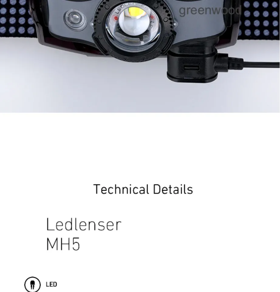 LEDLENSER MH5 400 Lumens Rechargeable Headlamp, Handheld Torch, Clip-on, Led  Lenser 92gm, Spot+Flood Beam Hiking, Camping, Trail Run Lazada